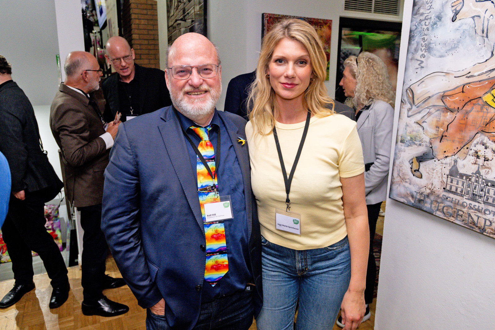 Rolf Fliß (Bürgermeister Essen) und Inga Marie Sponheuer (Vorstandssprecherin Grüne Essen)
